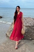 Jasnoor In Aria Coral Maxi Dress