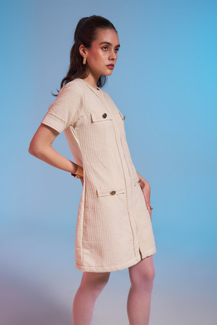 Emily White Tweed Dress