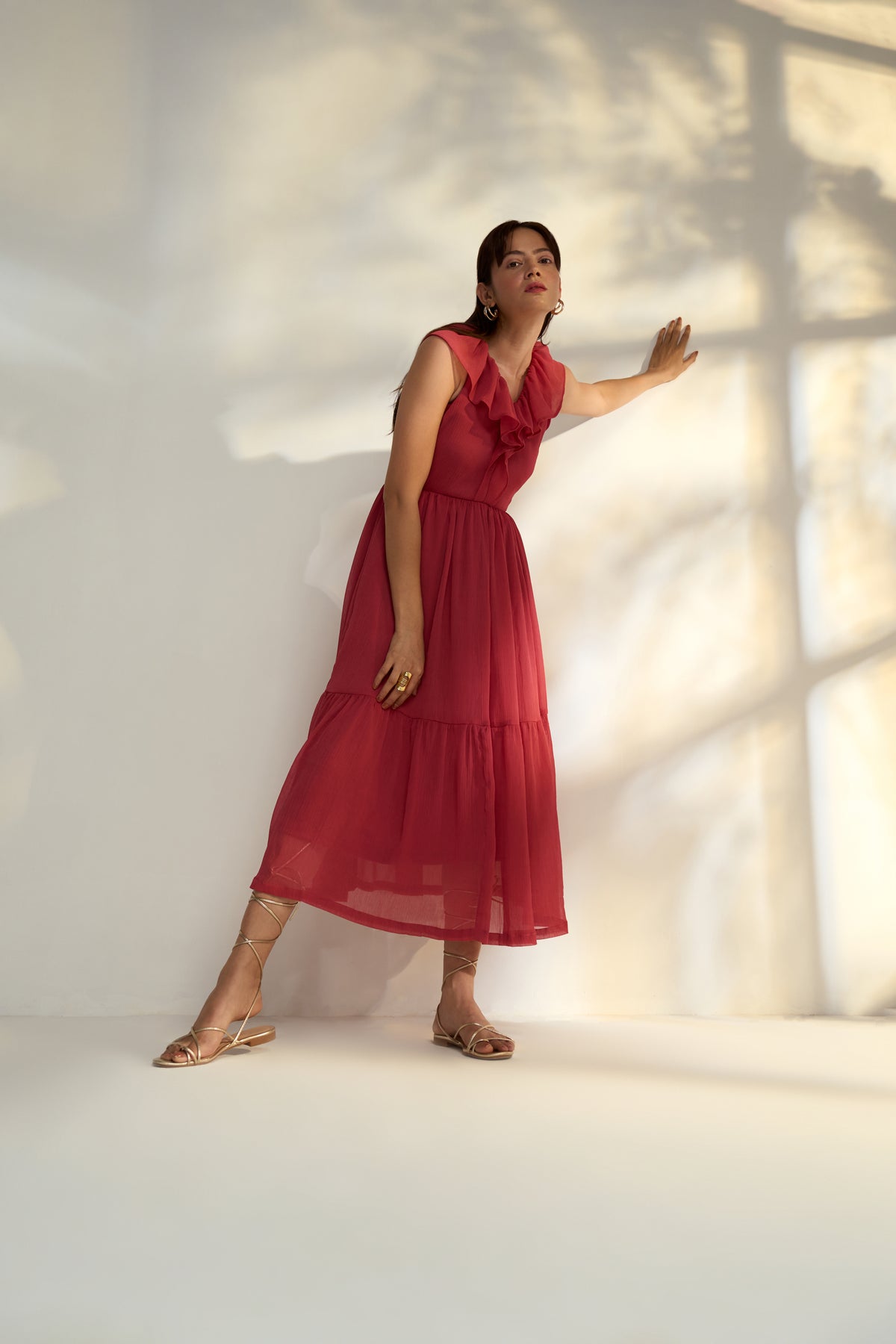 Aria Coral Maxi Dress