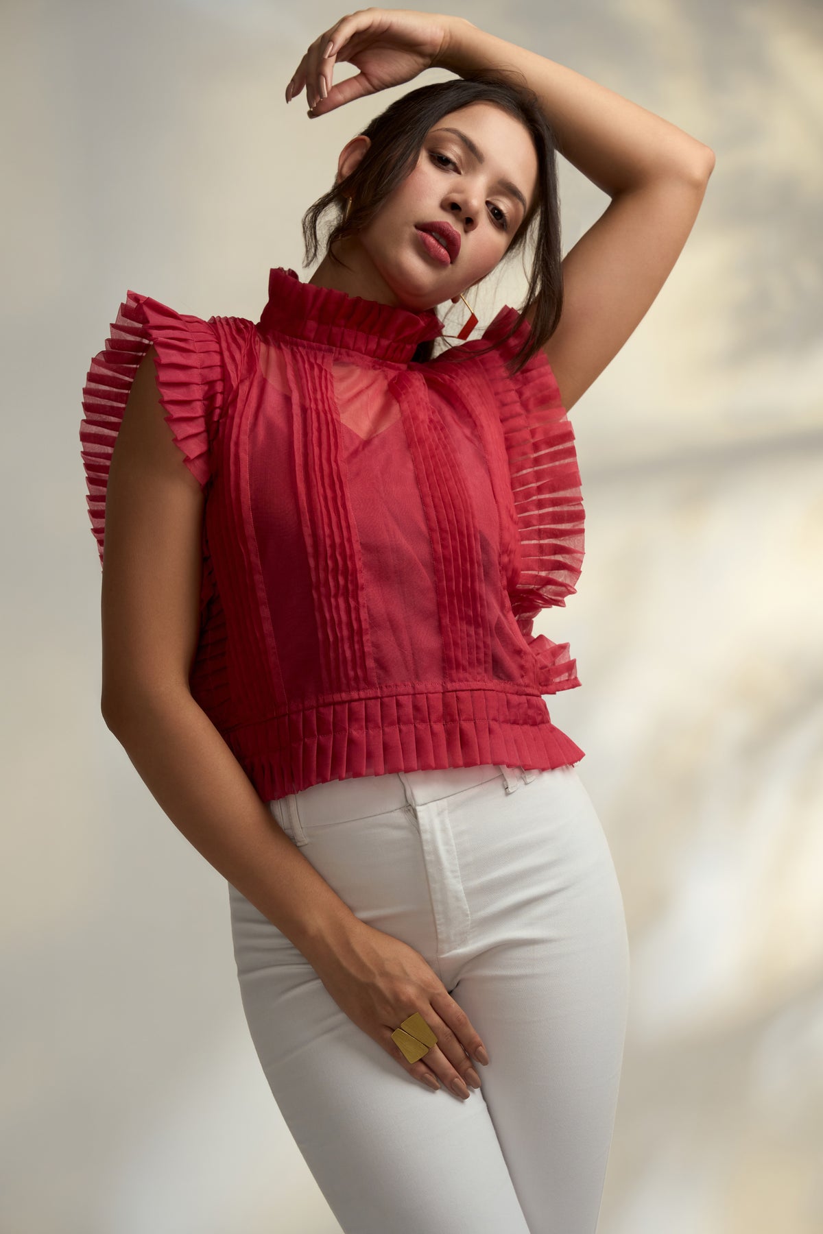 Ida Coral Organza Top