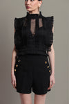 IDA BLACK ORGANZA TOP