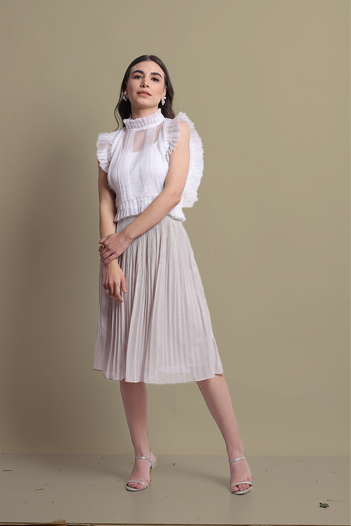 IDA WHITE ORGANZA TOP