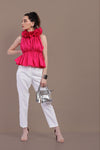 CASSIE PINK RUFFLE TOP