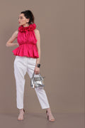 CASSIE PINK RUFFLE TOP