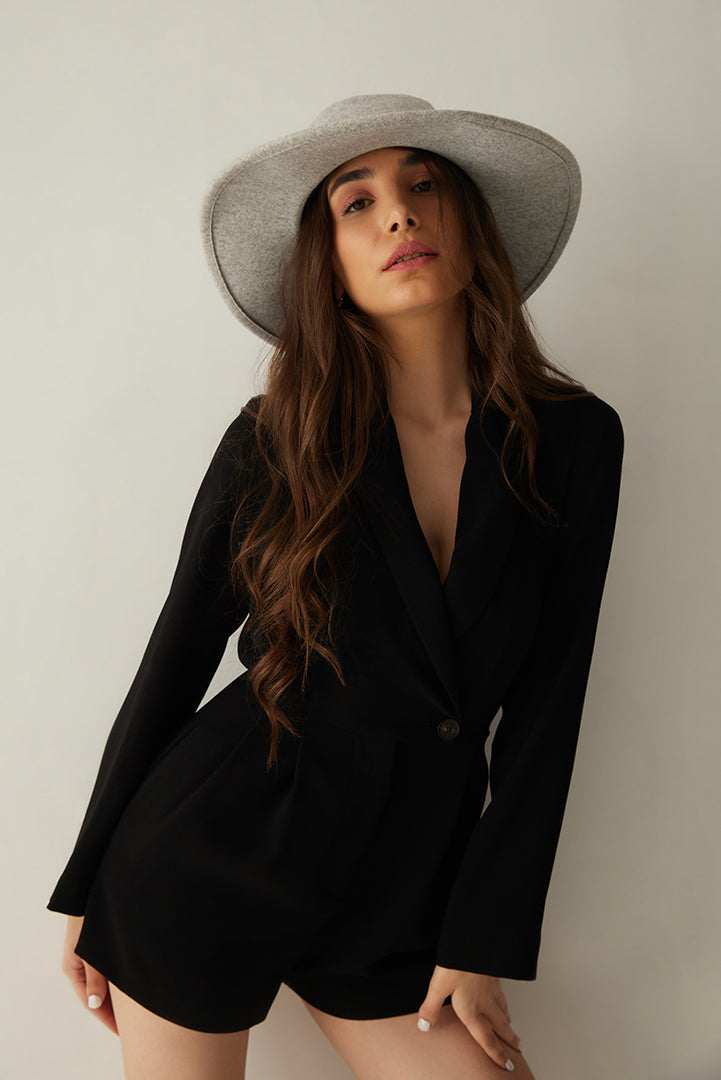 Anna Black Blazer Jumpsuit